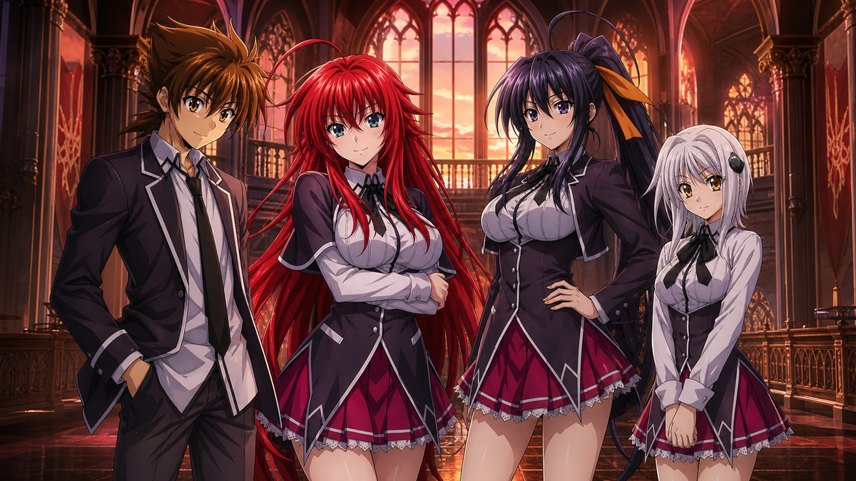 High School DxD Issei Rias Akeno Koneko character lineup collection banner