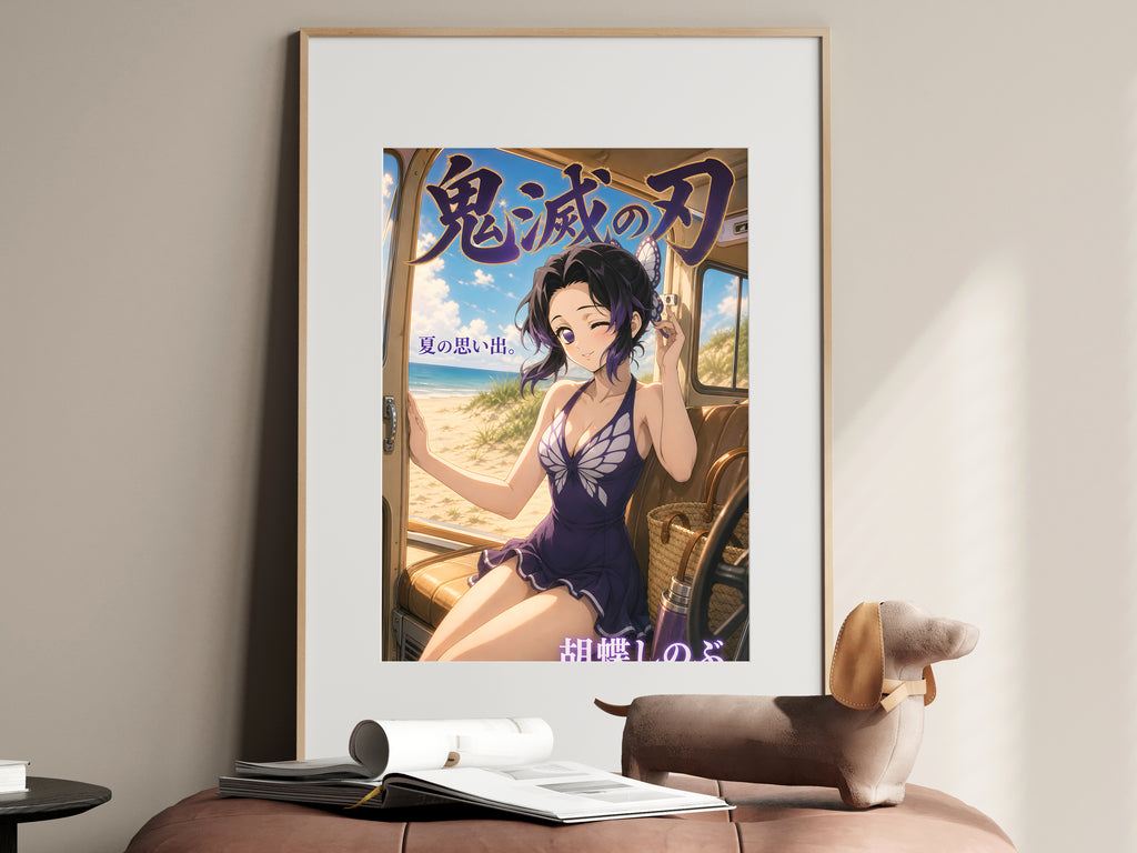 Demon Slayer Shinobu Summer Train Window Anime Poster — i01467