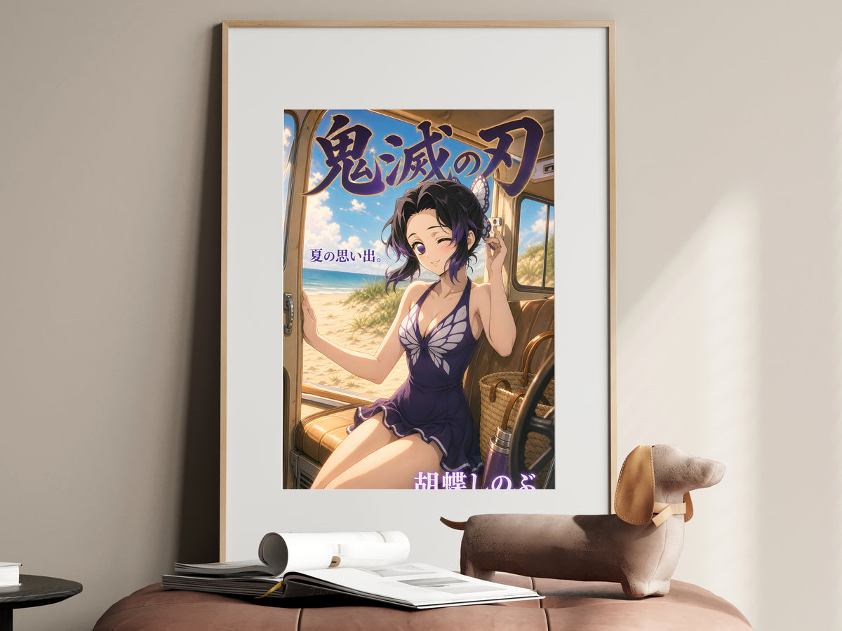 Demon Slayer Shinobu Summer Train Window Anime Poster — i01467