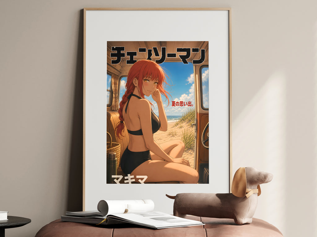 Chainsaw Man Makima Sunlit Train Window Anime Poster — i01467