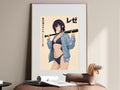 Chainsaw Man Reze Blue Varsity Swimwear Portrait Anime Poster — i01467
