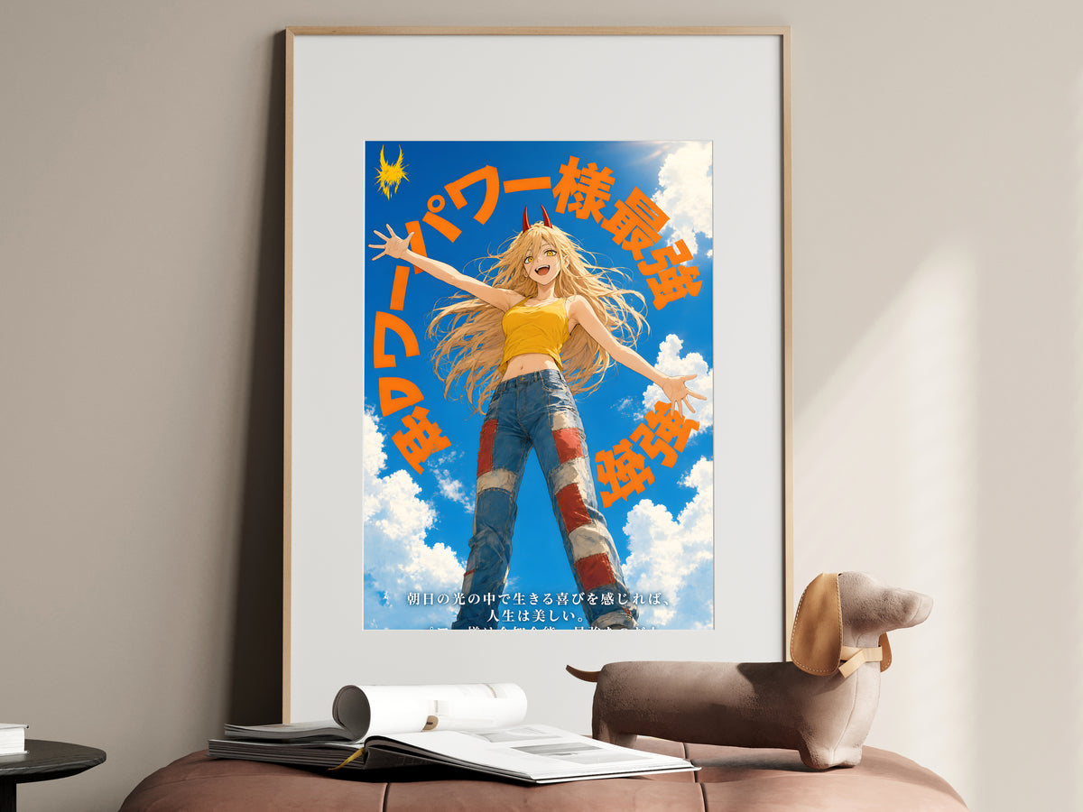 Chainsaw Man Power Blue Sky Portrait Anime Poster — i01467