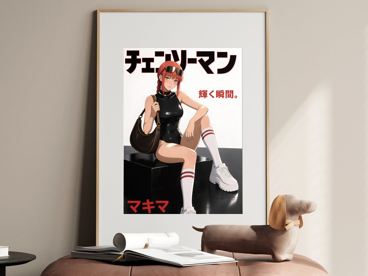 Chainsaw Man Makima Black Patent Fashion Anime Poster — i01467