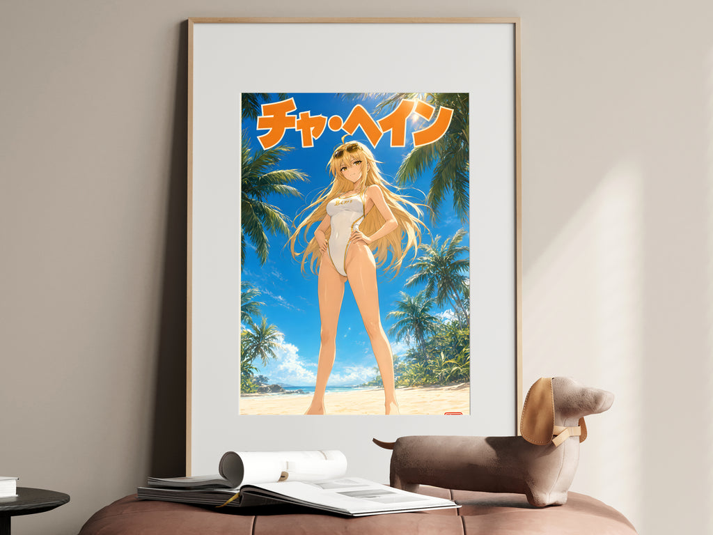 Solo Leveling Cha Hae-In Tropical Beach Anime Poster — i01467