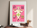 Demon Slayer Mitsuri Pink Flatlay Editorial Anime Poster — i01467