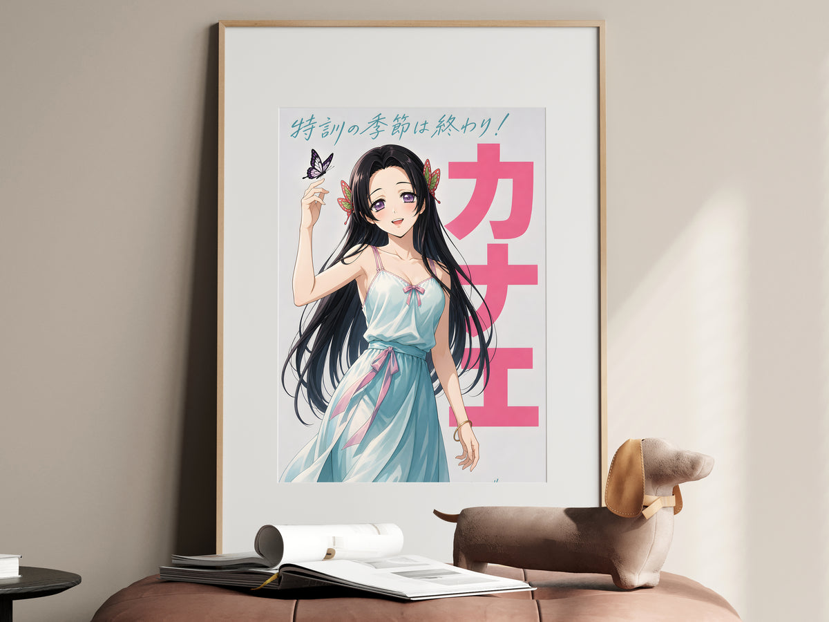 Demon Slayer Kanae Butterfly Pastel Dress Anime Poster — i01467