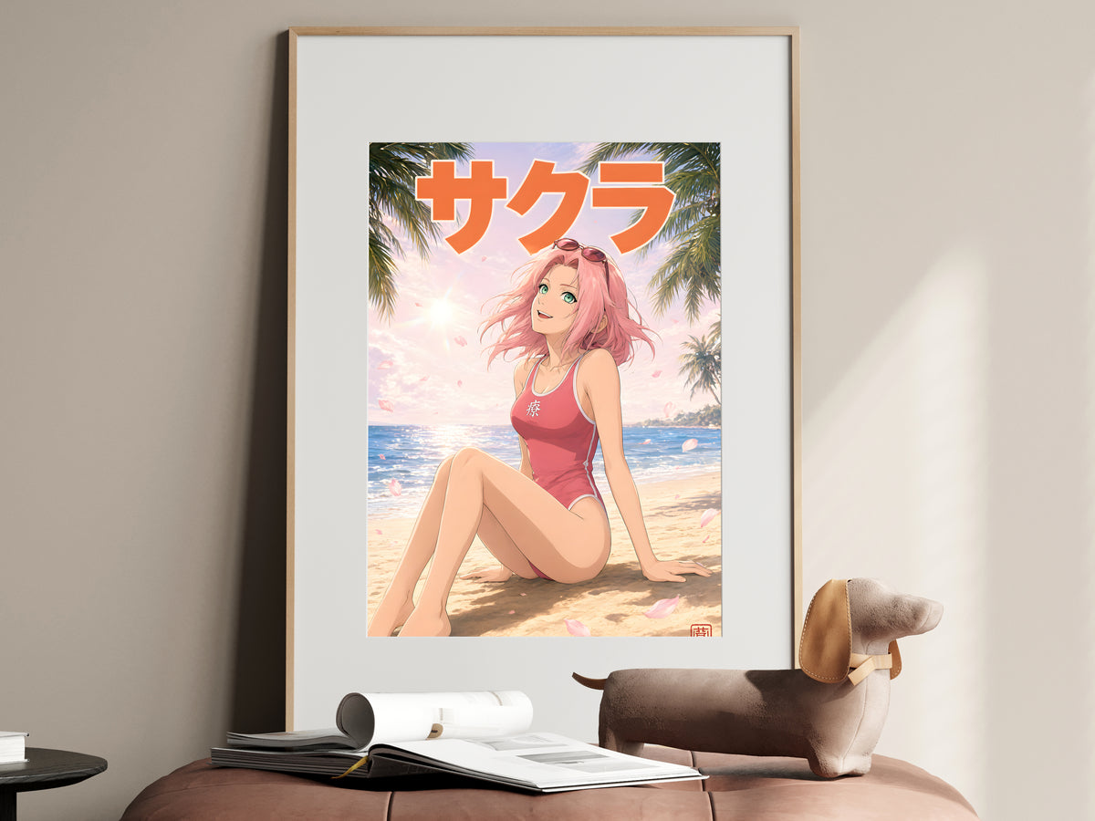 Naruto Sakura Tropical Beach Anime Poster — i01467