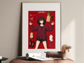 Spy x Family Yor Red Flatlay Editorial Anime Poster — i01467