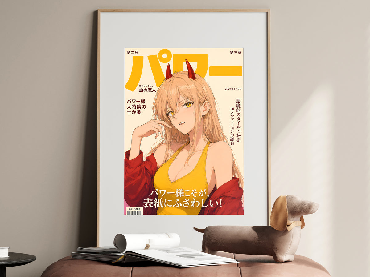 Chainsaw Man Power Yellow Cover Portrait Anime Poster — i01467