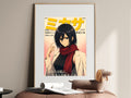 Attack on Titan Mikasa Red Scarf Magazine Portrait Anime Poster — i01467