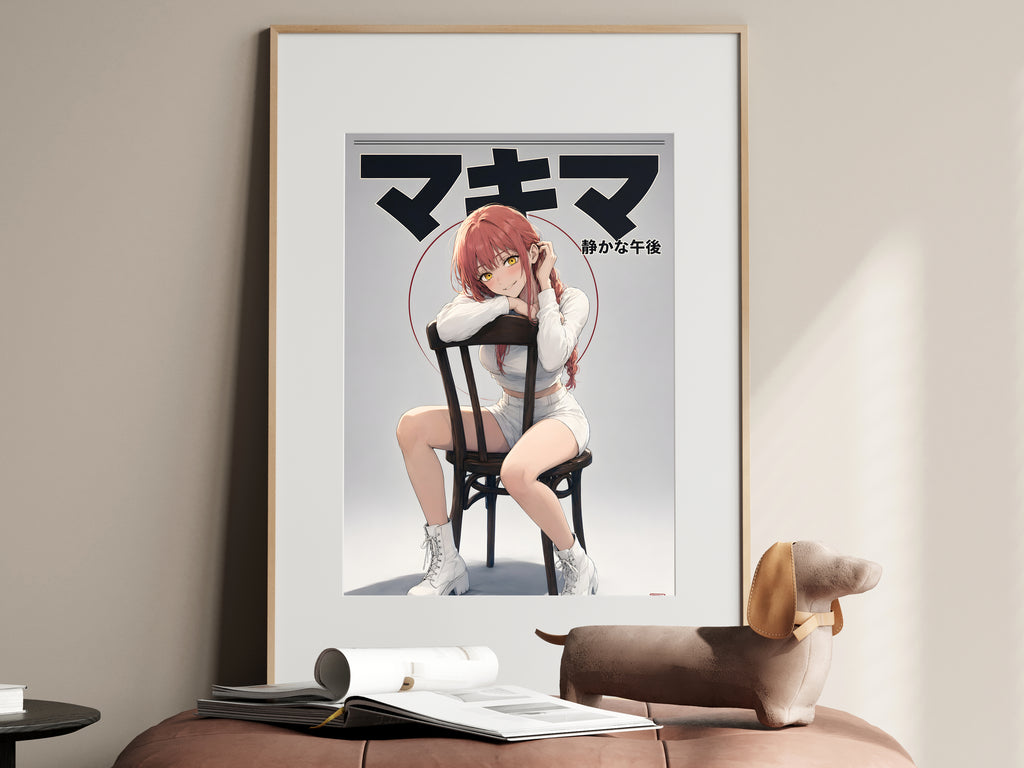 Chainsaw Man Makima Quiet Afternoon Chair Anime Poster — i01467