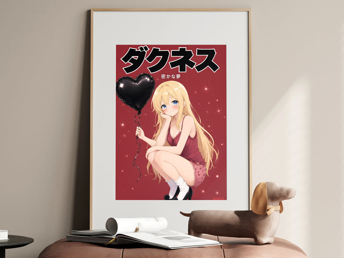Konosuba Darkness Black Heart Balloon Anime Poster — i01467