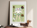 Frieren Mage Essentials Flatlay Anime Poster — i01467