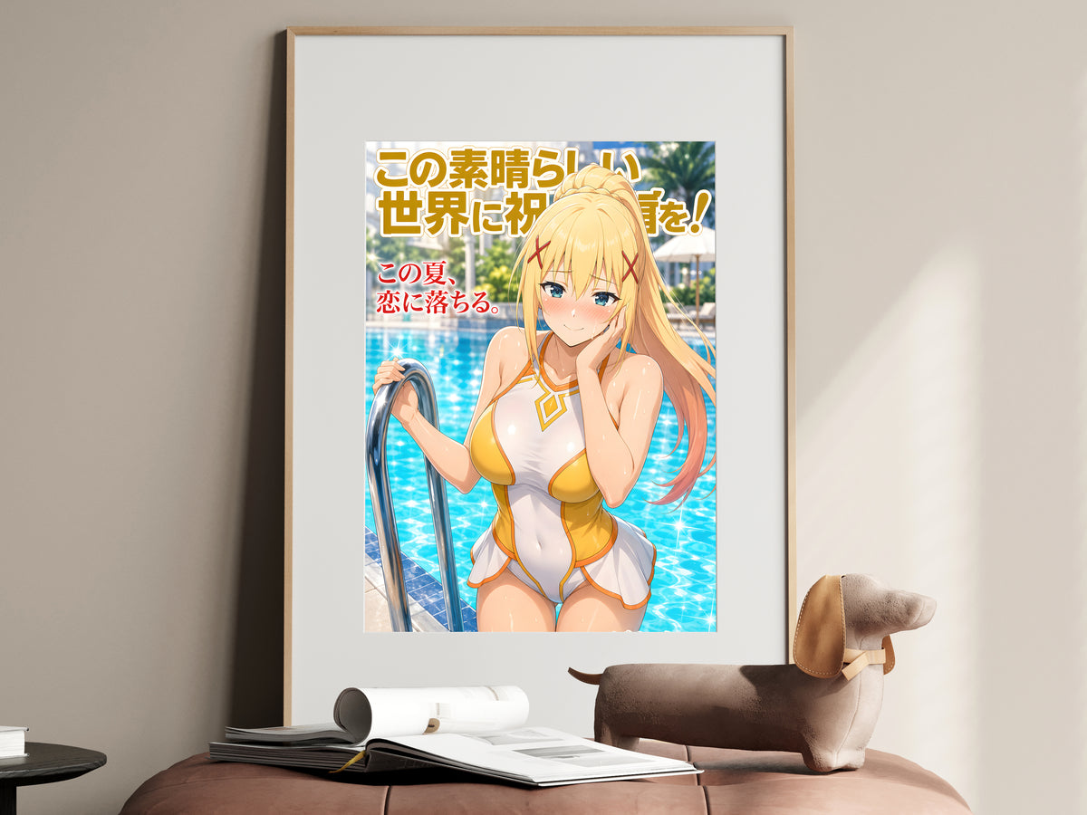 KonoSuba Darkness Golden Pool Summer Anime Poster — i01467