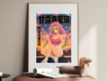 Demon Slayer Mitsuri Golden Rooftop Portrait Anime Poster — i01467
