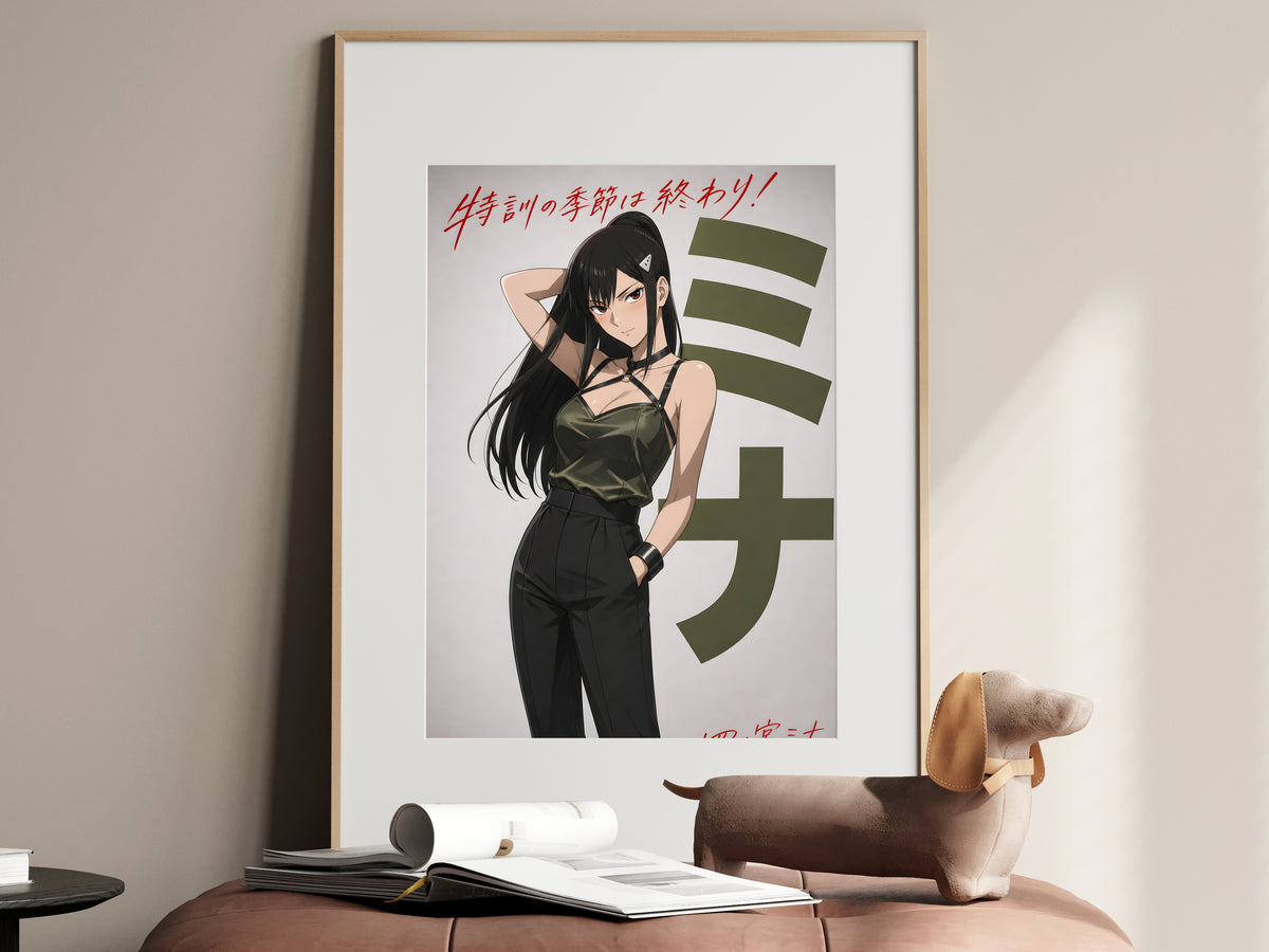 Kaiju No. 8 Mina Ashiro Olive Camisole Editorial Anime Poster — i01467