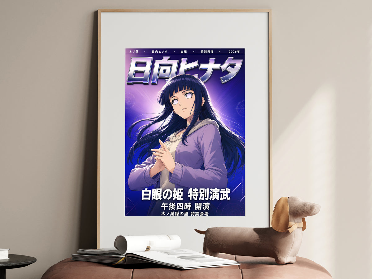 Naruto Hinata Purple Chrome Portrait Anime Poster — i01467