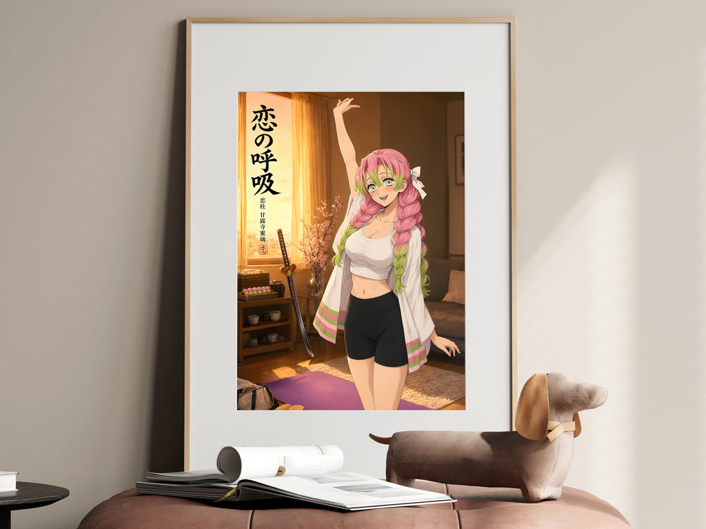 Demon Slayer Mitsuri Morning Stretch Anime Poster — i01467