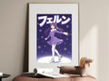 Frieren Fern Purple Ice Skating Anime Poster — i01467