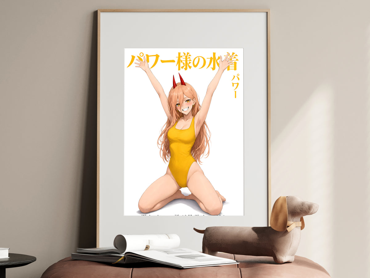 Chainsaw Man Power Yellow Swimsuit Cheer Anime Poster — i01467