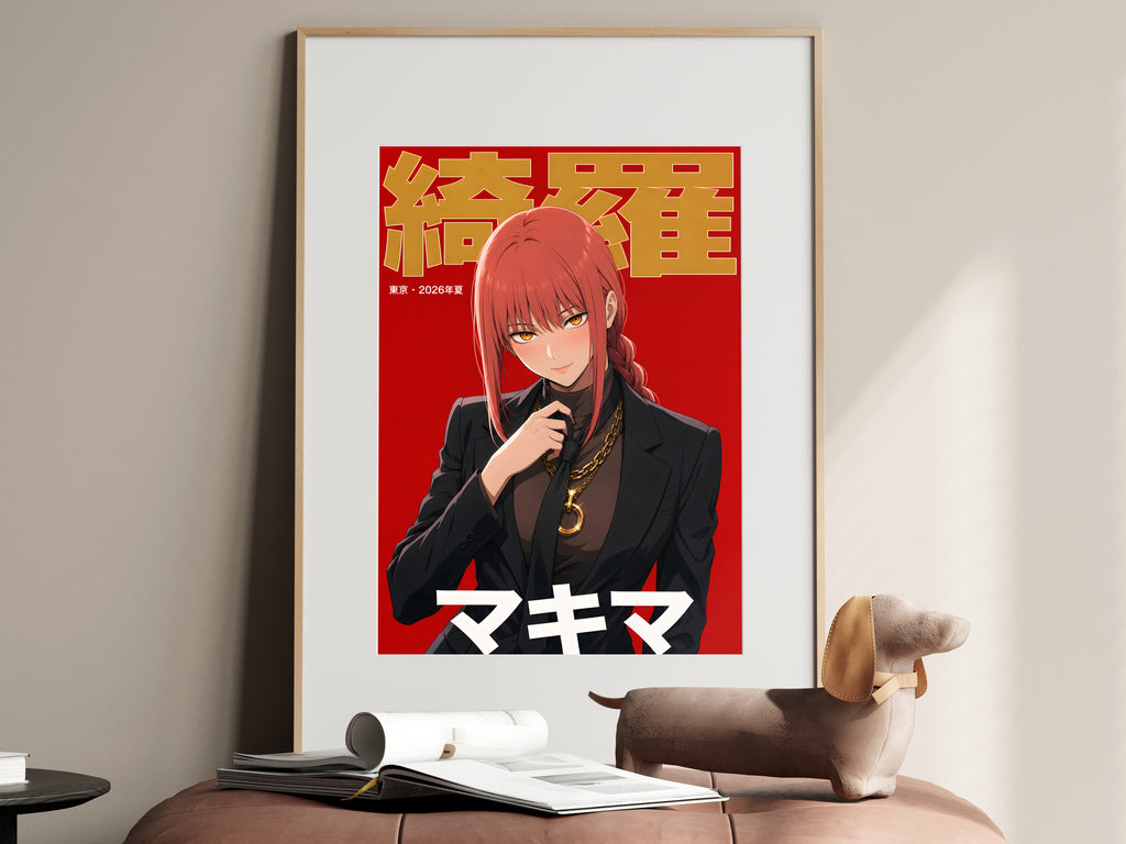 Chainsaw Man Makima Black Suit Editorial Anime Poster — i01467