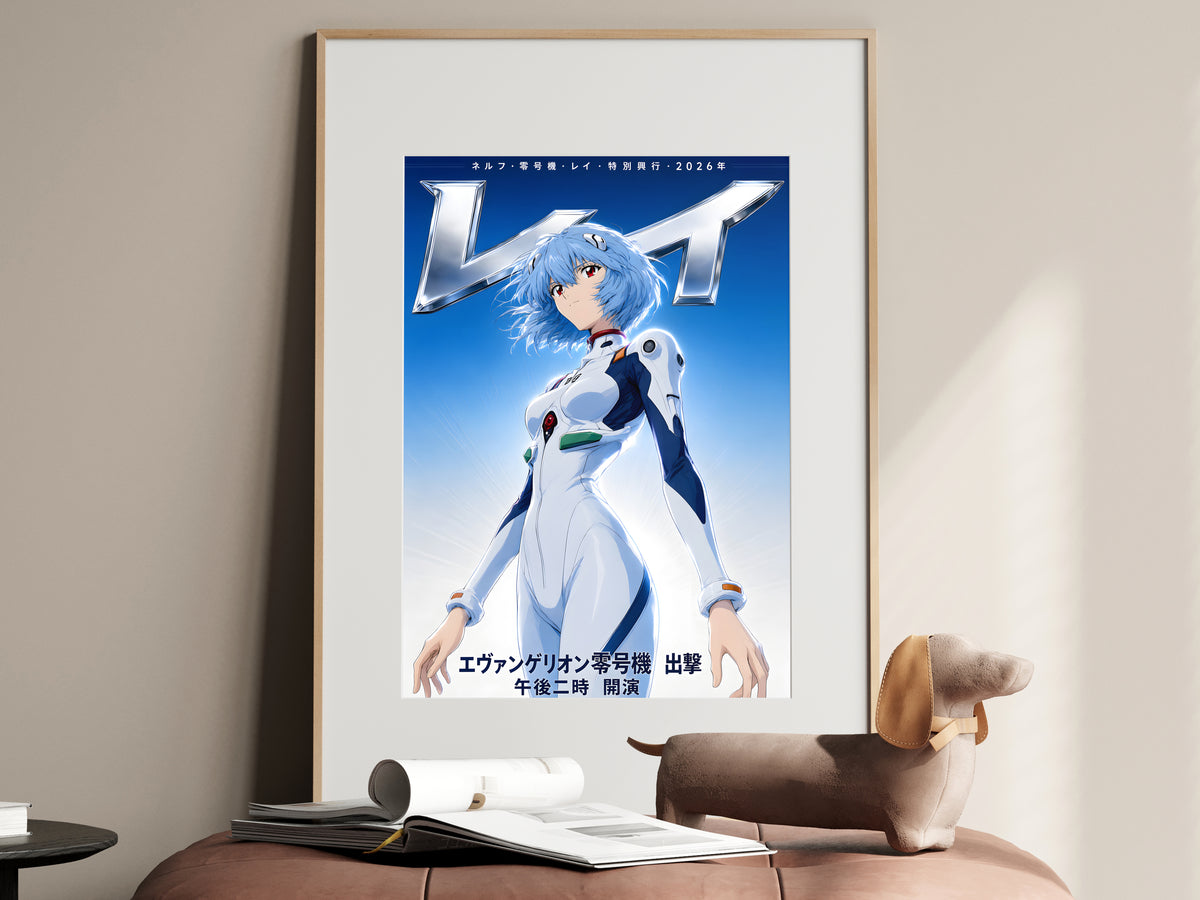 Evangelion Rei White Plugsuit Portrait Anime Poster — i01467