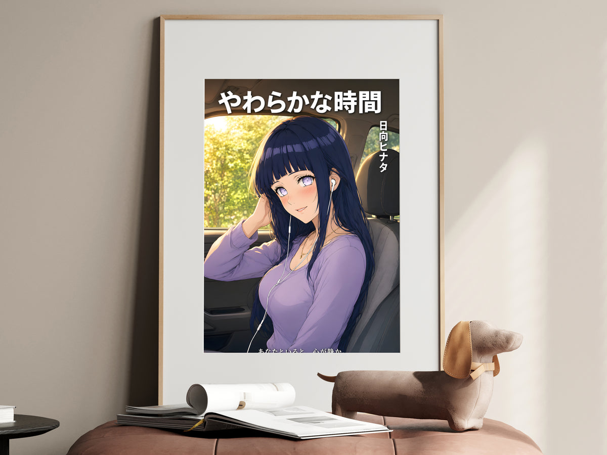 Naruto Hinata Road Trip Earbuds Anime Poster — i01467