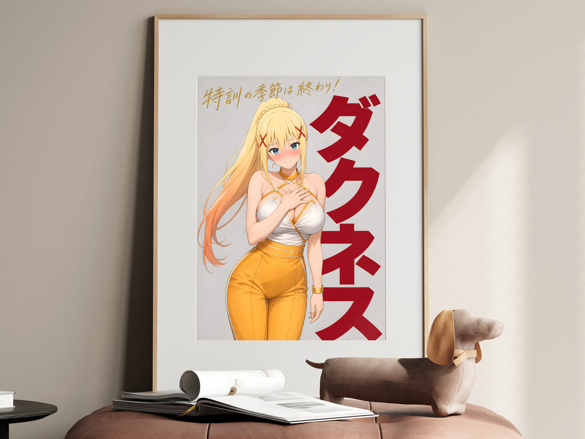 KonoSuba Darkness Golden Trouser Portrait Anime Poster — i01467