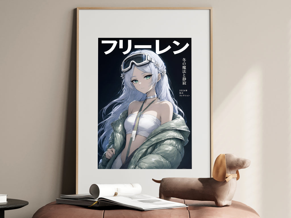 Frieren Puffer Jacket and Goggles Anime Poster — i01467