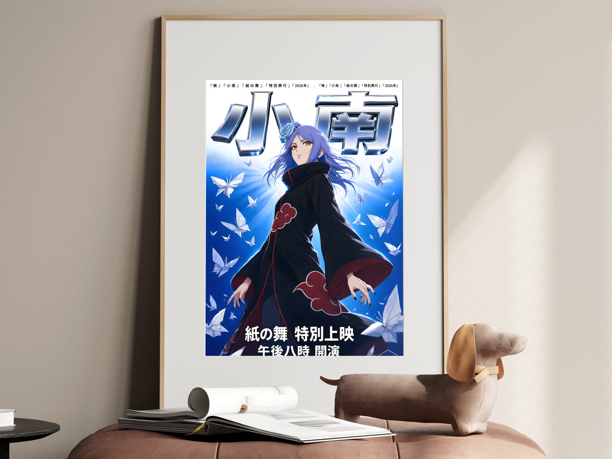 Naruto Konan Silver Chrome Paper Wings Anime Poster — i01467