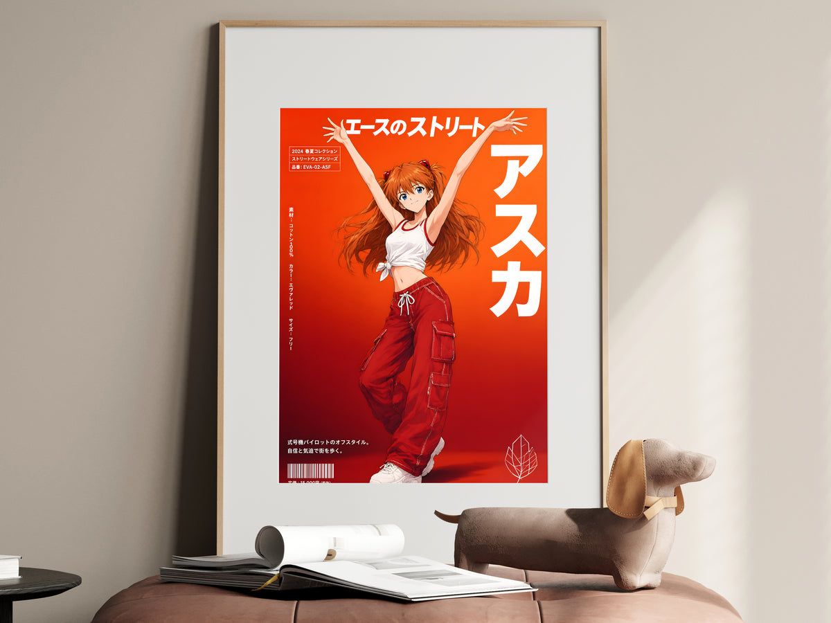 Evangelion Asuka Red Streetwear Anime Poster — i01467