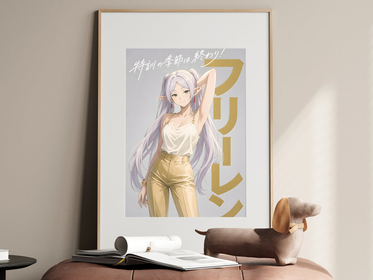 Frieren Golden Trousers Fashion Anime Poster — i01467