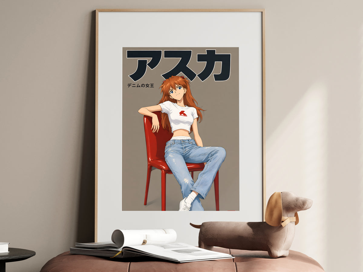 Evangelion Asuka Denim Studio Portrait Anime Poster — i01467