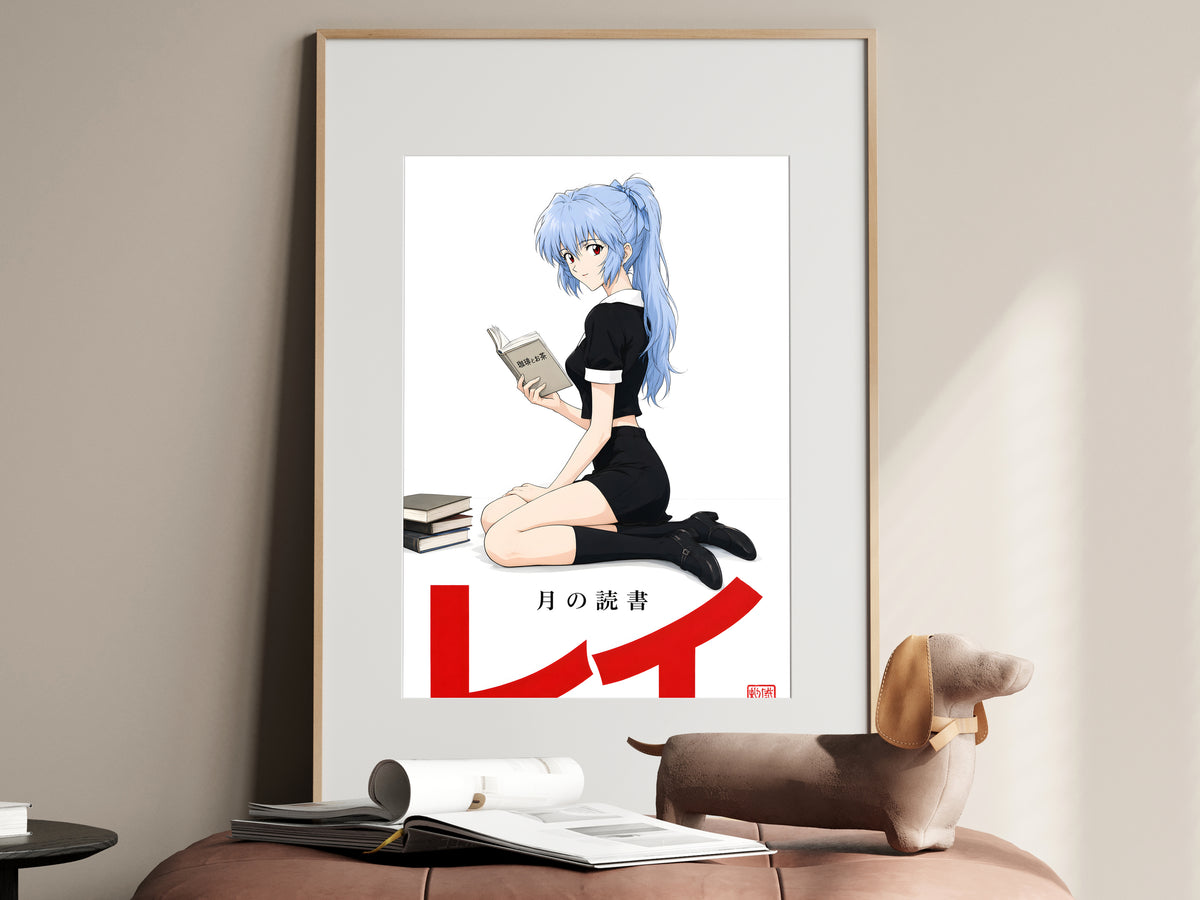 Evangelion Rei Reading Editorial Anime Poster — i01467