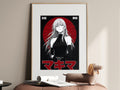 Chainsaw Man Makima Monochrome Red Circle Portrait Anime Poster — i01467
