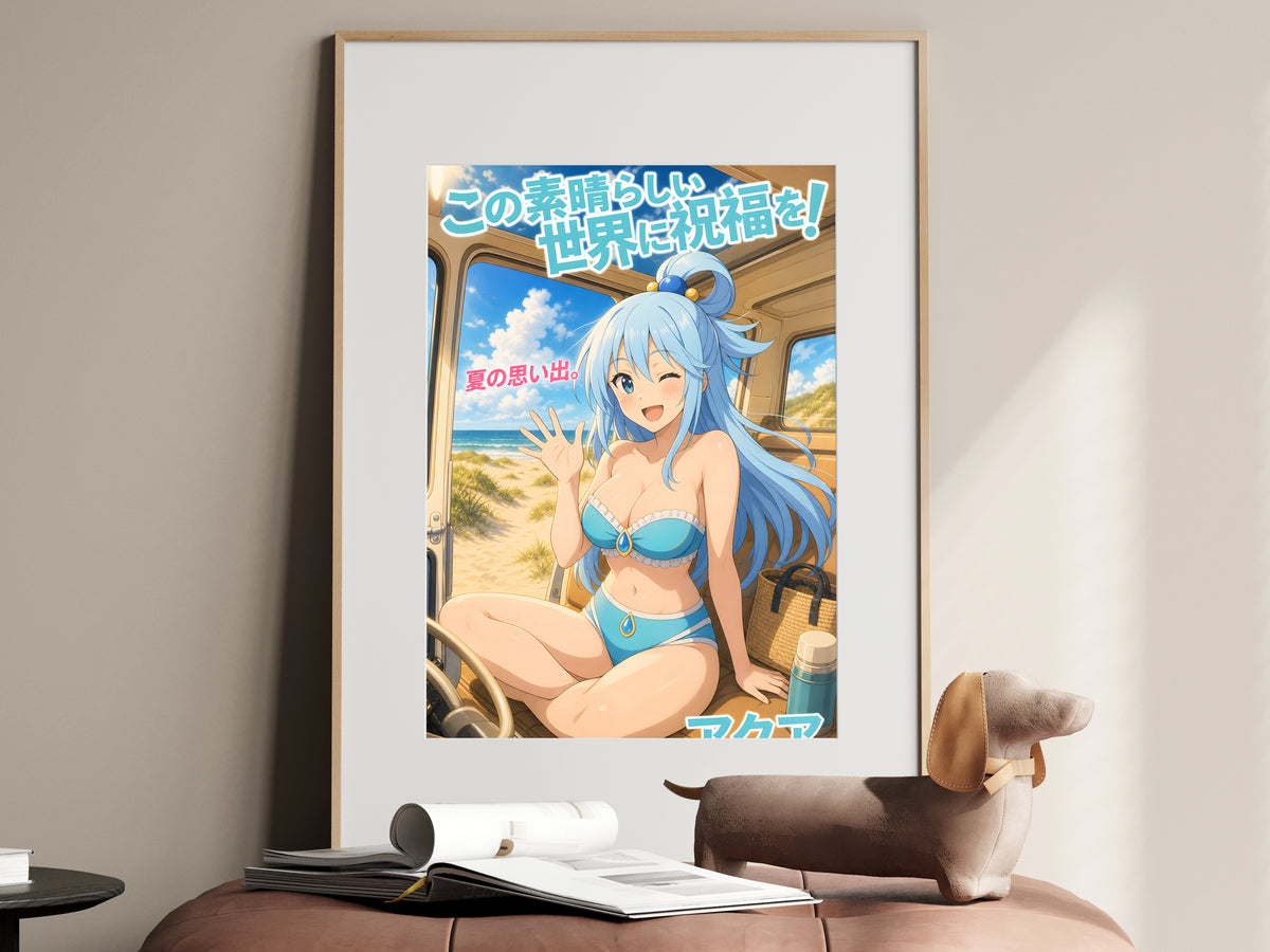 KonoSuba Aqua Beach Camper Summer Anime Poster — i01467