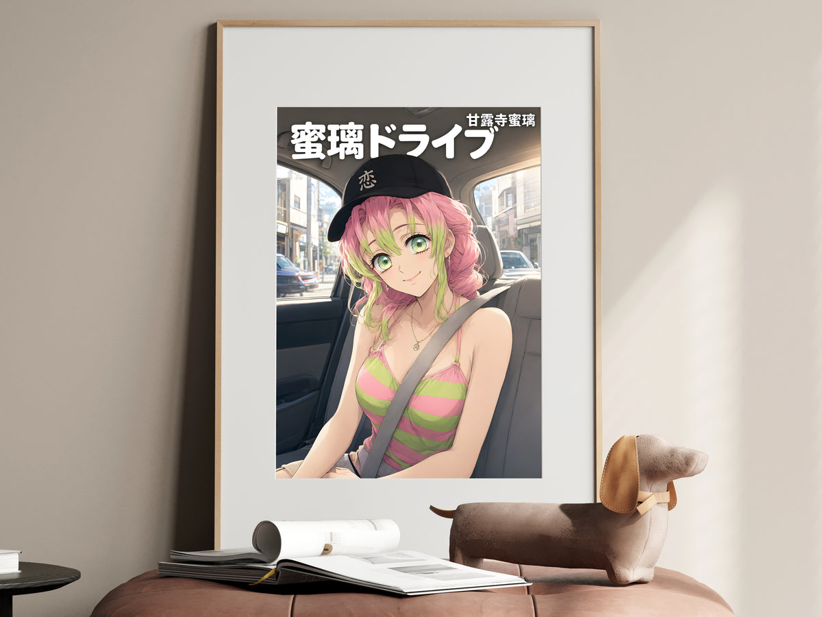 Demon Slayer Mitsuri Car Seat Portrait Anime Poster — i01467