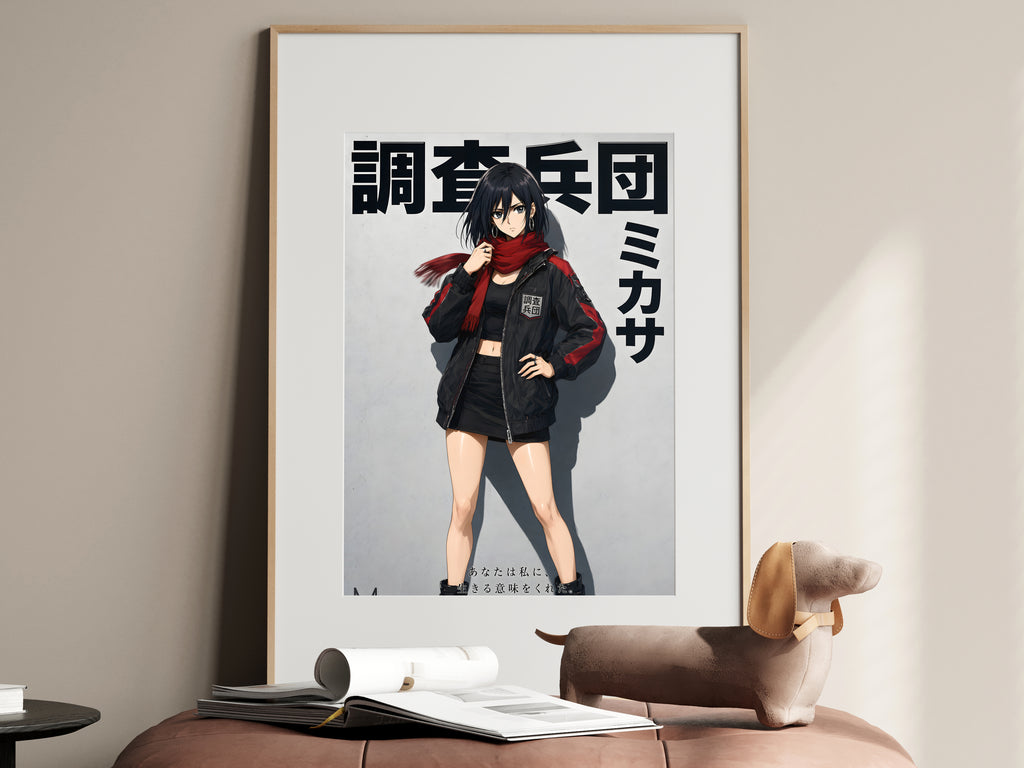 Attack on Titan Mikasa Red Scarf Streetwear Anime Poster — i01467