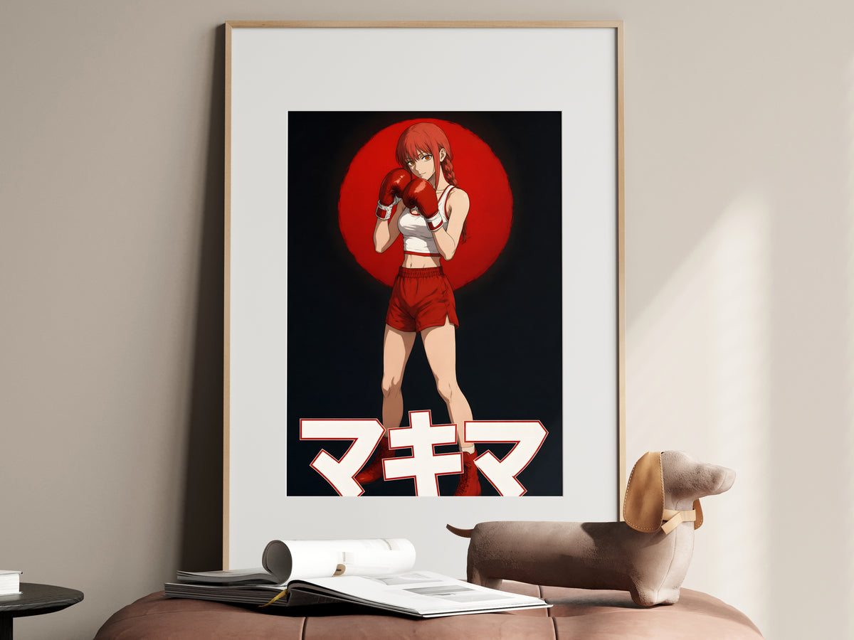 Chainsaw Man Makima Retro Boxing Portrait Anime Poster — i01467
