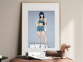 Kaiju No. 8 Mina Ashiro Teal Athletic Portrait Anime Poster — i01467