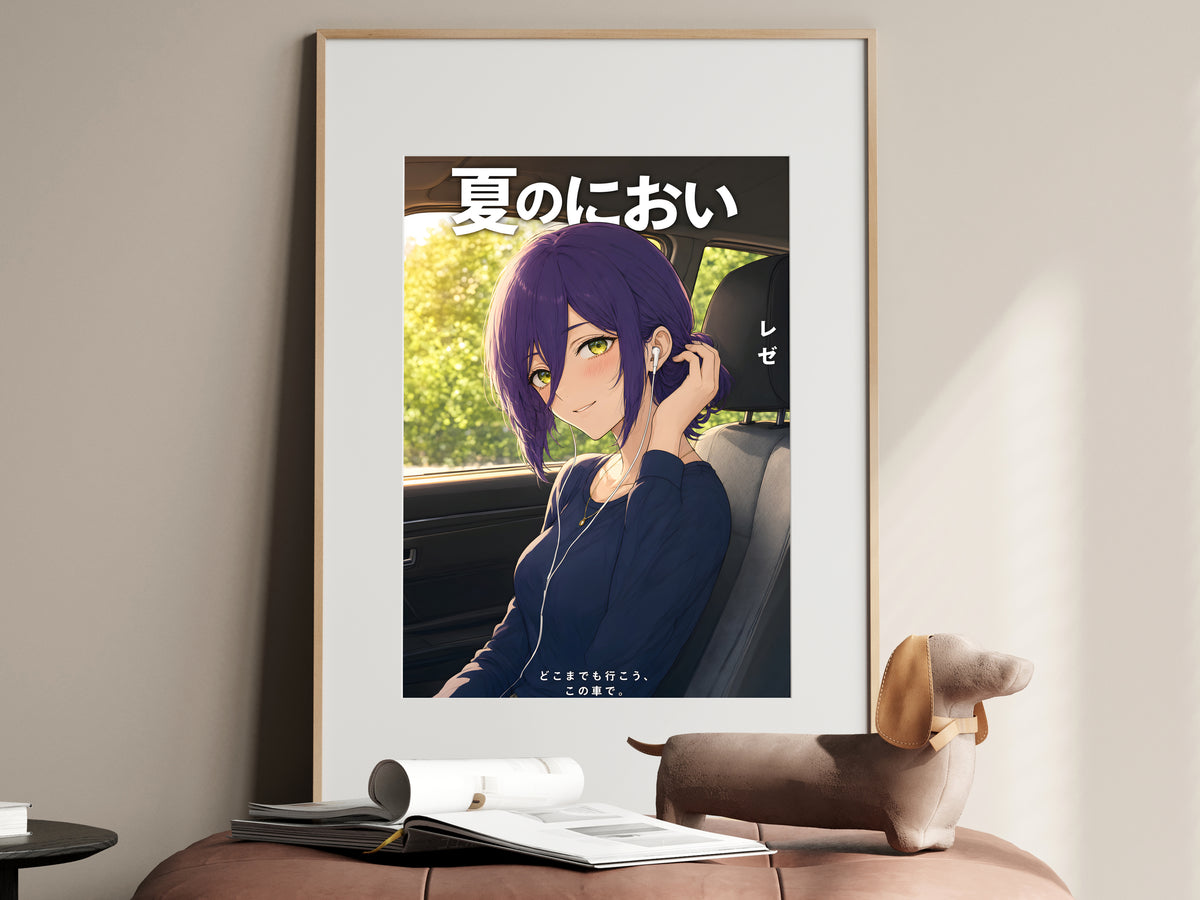 Chainsaw Man Reze Road Trip Earbuds Anime Poster — i01467