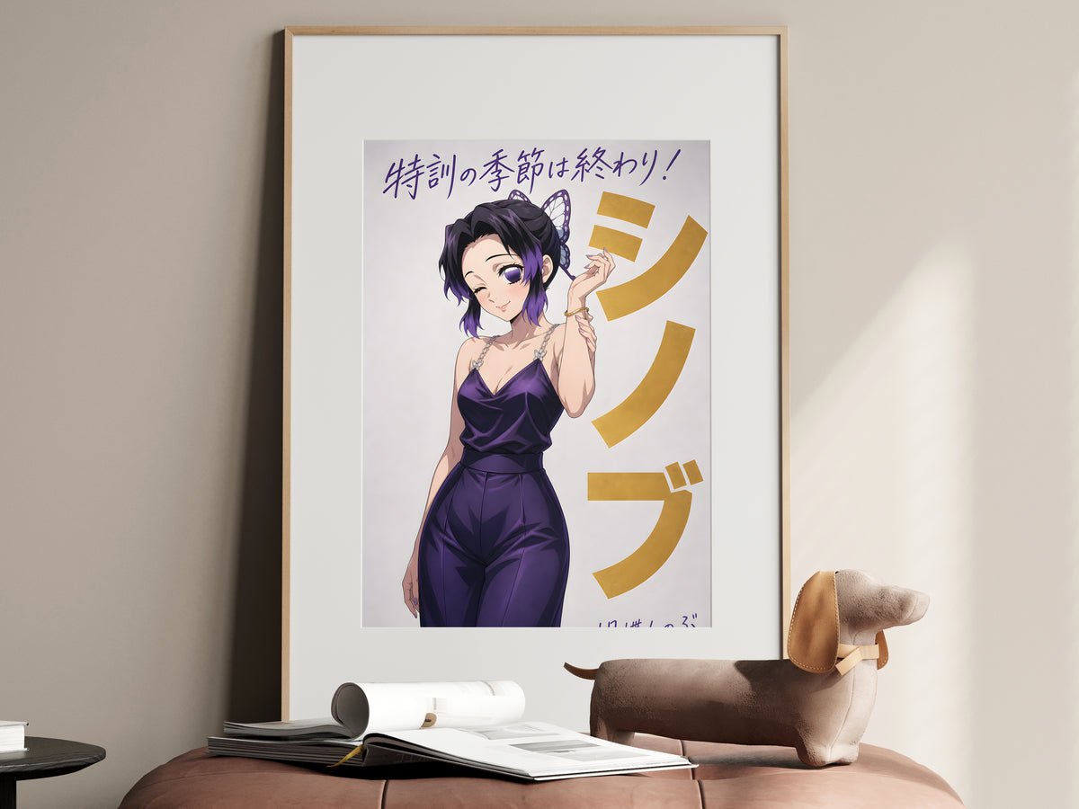 Demon Slayer Shinobu Purple Satin Portrait Anime Poster — i01467