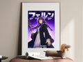 Frieren Fern Purple Chrome Portrait Anime Poster — i01467