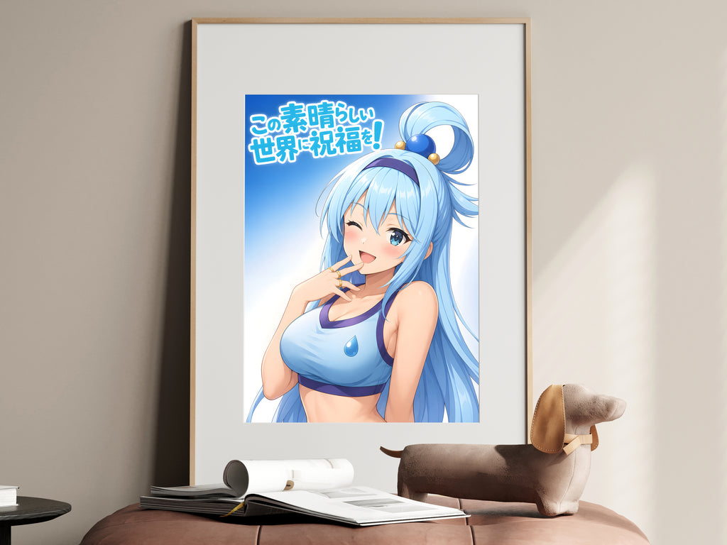 KonoSuba Aqua Blue Studio Wink Anime Poster — i01467