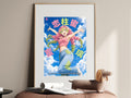 Demon Slayer Mitsuri Blue Sky Circle Portrait Anime Poster — i01467