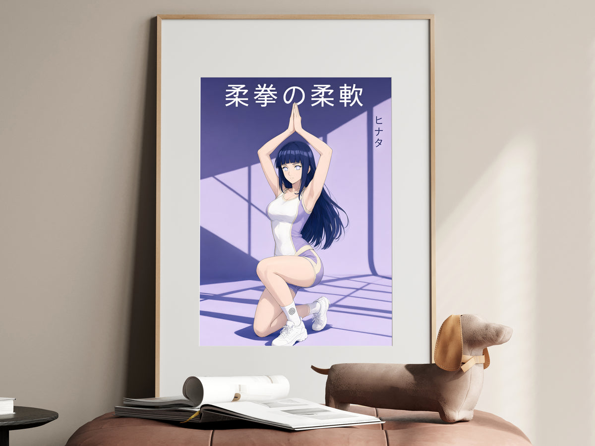 Naruto Hinata Lavender Kneeling Stretch Anime Poster — i01467