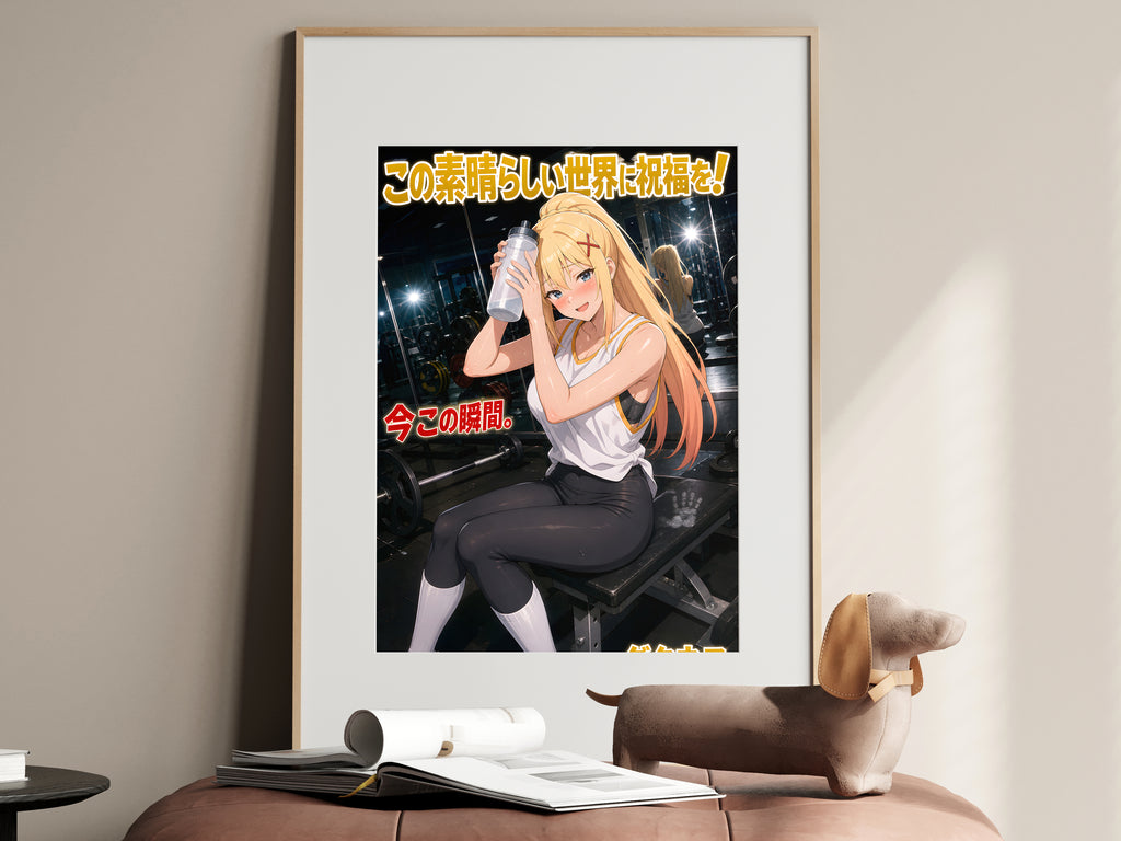KonoSuba Darkness Gym Water Break Anime Poster — i01467