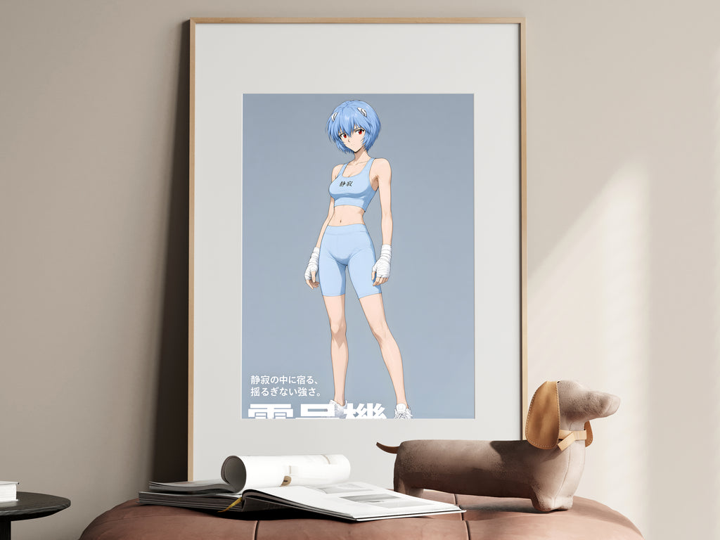 Evangelion Rei Blue Athletic Portrait Anime Poster — i01467