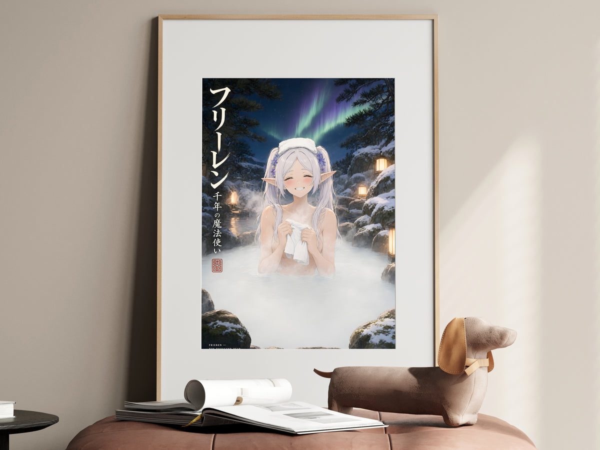 Frieren Aurora Stone Onsen Anime Poster — i01467