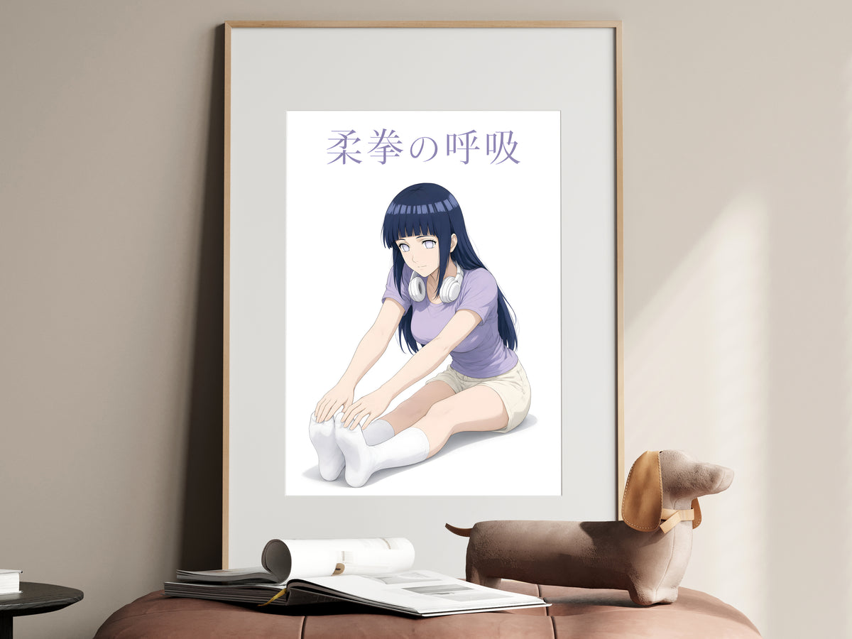 Naruto Hinata Lavender Seated Stretch Anime Poster — i01467